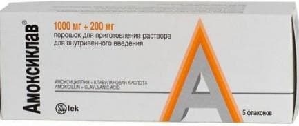 Amoxiclav powder for intravenous administration