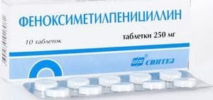 Phenoxymethylpenicillin for children from sore throat