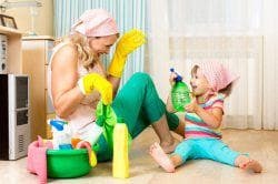 cleaning in the children