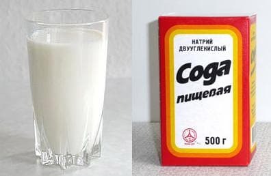 milk and soda from cough
