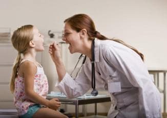 examination of a child with angina