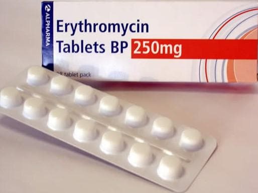 erythromycin for the treatment of angina