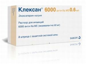 Kleksana injections with thrombosis of different etiology and nature