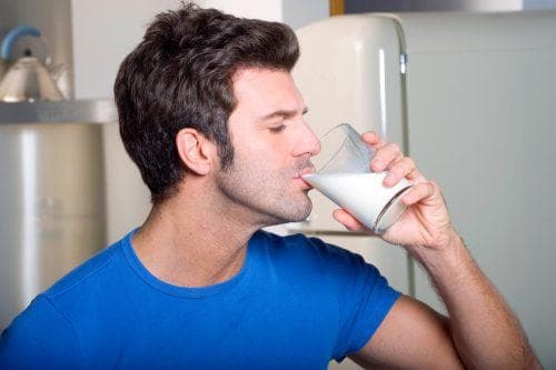 consumption of warm milk with laryngospasm