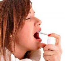 Inhalation in throat swelling