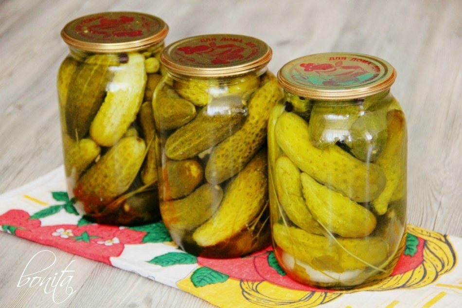 Recepti za okusne kumarice iz kumarice za zimo so hrustljavo, sladko kislo, s kisom in brez kisa, z gorčico, cimetom, naglavnim žljemom na liter