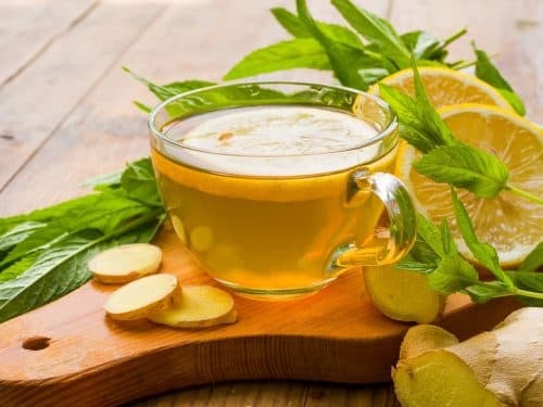 tea with ginger and mint