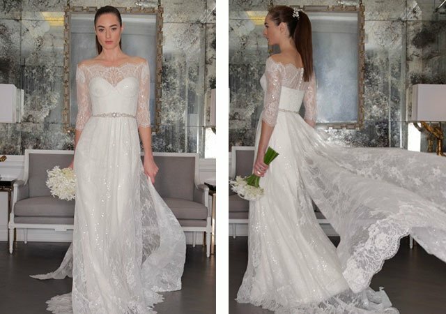 Lange und kurze Brautkleider mit Ärmeln Foto