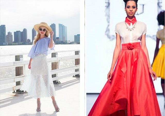 Fashionable long skirts in the trend floor 2016