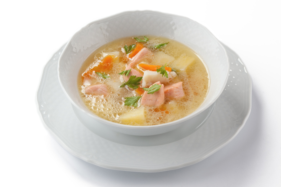 Fish soup: delicious recipes from hake, salmon, mackerel, trout, saury. Recipe for a delicious fish soup with tomatoes, millet, cream, melted cheese