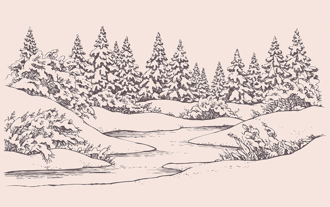 Wie zeichne Winterstift in Stufen für Anfänger und Kinder? Wie zeichnet man eine Winterlandschaft und die Schönheit des russischen Winters mit Bleistift, Farben, Gouache?