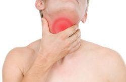 giftig lesion i halsen