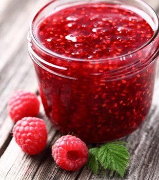 The action of raspberry jam with colds