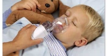 Cough inhalation in a child