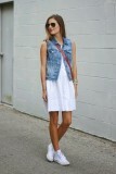 white sneakers with a dress
