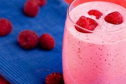 raspberry with milky-honey cocktail
