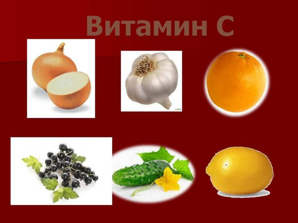 Фрукты и овощи с витамином с в картинках для детей