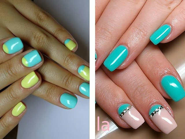 Manicureturkoois - manicure onder een turquoise jurk