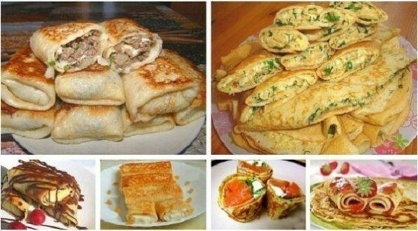 Crepes dengan mengisi: resep, dekorasi