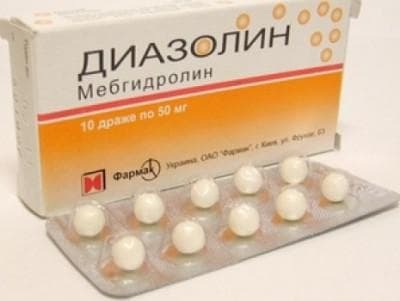 Diazolin from a sore throat in a child
