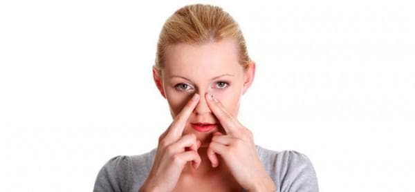 massage of the nasal passages at the front