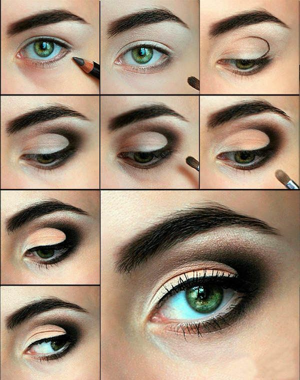 Stapsgewijze tutorials over make-up, visueel vergroot de ogen