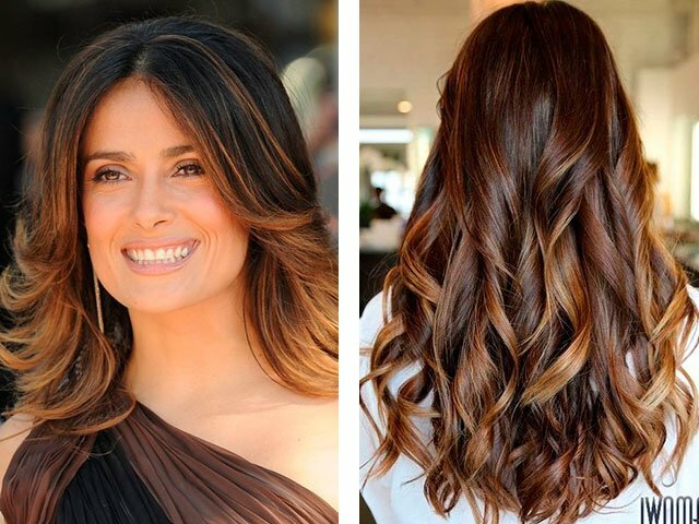 Калифорнийское мелирование на темный фото Highlighting on dark hair photo 2017