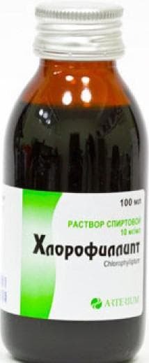 Chlorophyll-Alkohol-Lösung mit Angina